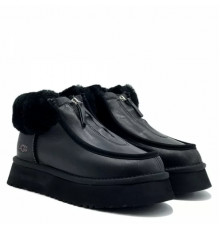 Ugg Funkette Platform Boots Leather — Black