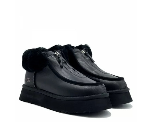 Ugg Funkette Platform Boots Leather — Black