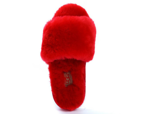 Ugg Fluff Slide Slippers — Red