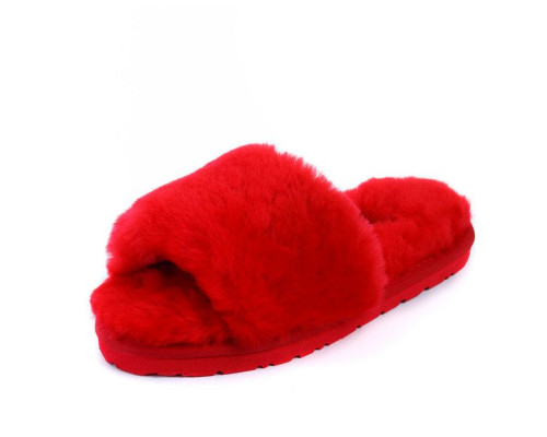 Ugg Fluff Slide Slippers — Red