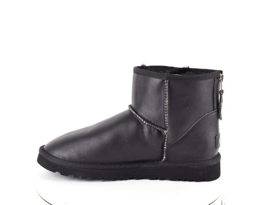Ugg Mens Mini One Zip Leather — Black