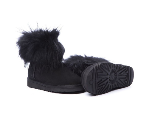 Ugg Fox Fur Mini Ultra — Black