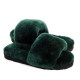 Ugg Fluff Slide Slippers — Dark Green