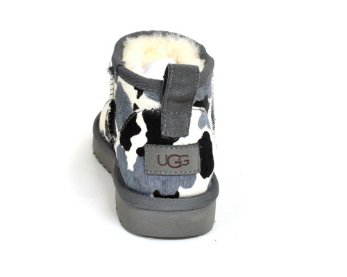 Ugg Classic Ultra Mini Cow Print — Grey