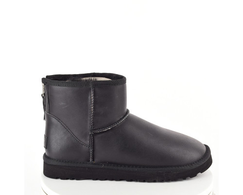 Ugg Mens Mini One Zip Leather — Black