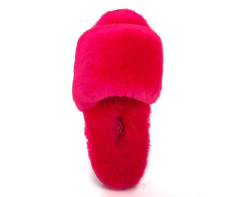 Ugg Fluff Slide Slippers — Rose Red