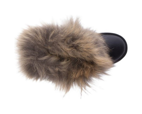 Ugg Fox Fur Mini Metallic — Black