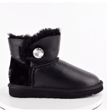 Ugg Mini Bailey Button Bling Metallic —  Black