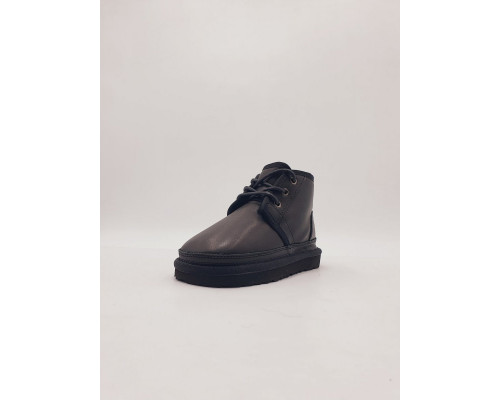Ugg Kids Neumel Zip Leather — Black